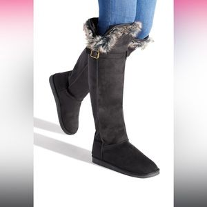 Knee High Fuzzie Flat Boot